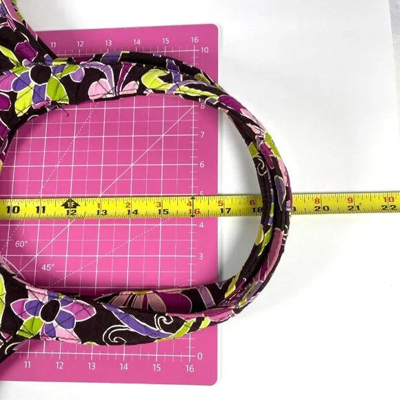 Vera Bradley Shoulder Tote Bag Purple Punch Floral Quilted Purse Pockets Retired - Picture 11 of 16